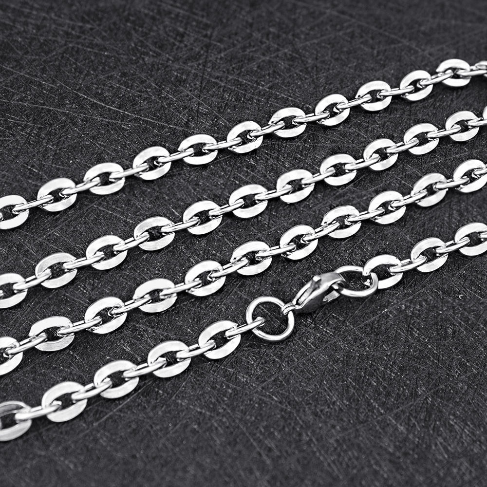 Stainless Steel Chain Necklace For Men Coarse Lock Bone Design_voghion.com
