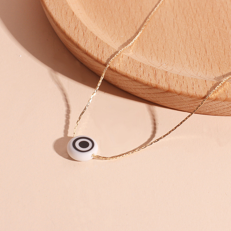 3g Weight Necklace Classification Wedding, Travel Occasion Women'S Gender Ethnic Style Style White, Blue Color New Products Devil's Eye Pendant Necklace Simple Fashion Eye Clavicle Chain Middle East Jewelry Wholesale Nihaojewelry 4