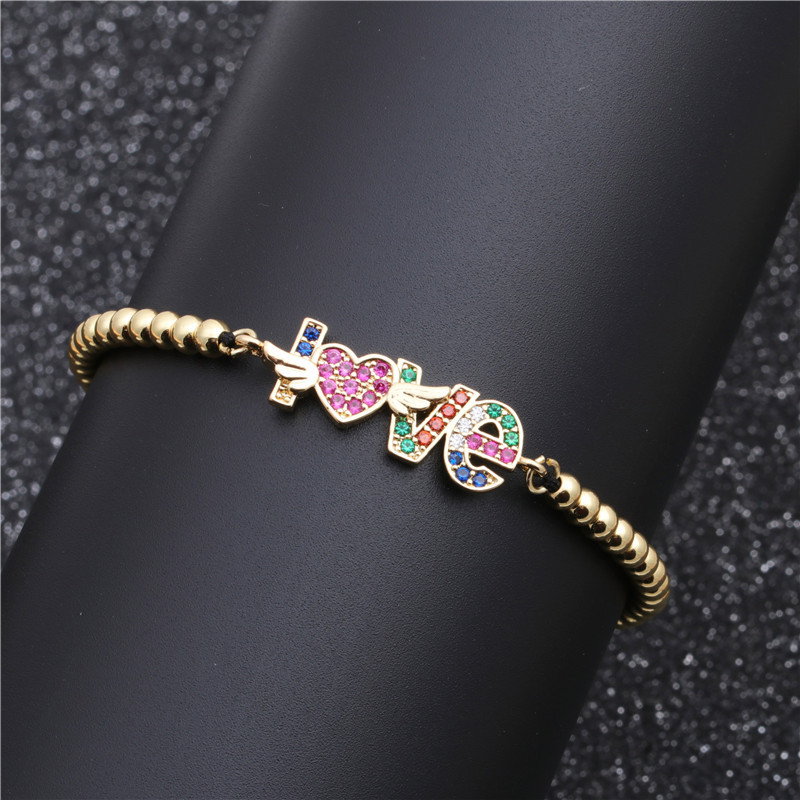 micro-inlaid zircon palm love adjustable bracelet