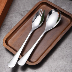Stainless steel spoon, creative new Korean style dessert spoon fork, household salad spoon, hotel soup spoon, children's spoon
