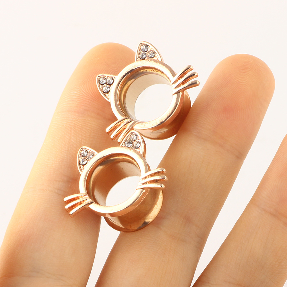 European American Double Horn Ear Expander Stainless Steel Body Jewelry Auricle 16mm Single detail image 7