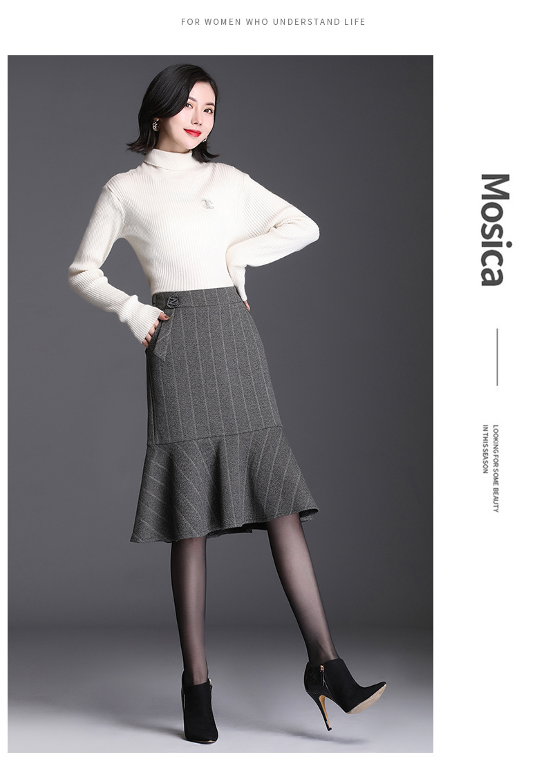 autumn and winter mid-length skirt   NSYZ19543