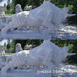 曲阳石雕黄牛 厂区石牛雕像制作价格 户外景观石头牛图片