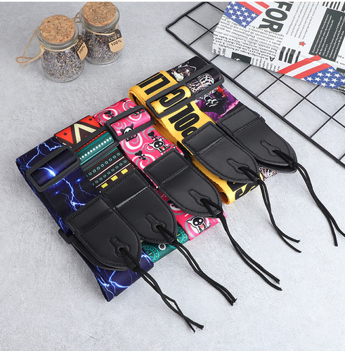 Electric guitar strap, personalized heat transfer shoulder strap, folk guitar strap, 38-inch strap, 41-inch acoustic guitar strap