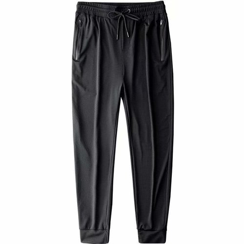 S-8XL air-conditioned pants ultra-thin sports casual pants summer ice silk pants men's quick-drying mesh loose nine-point leggings
