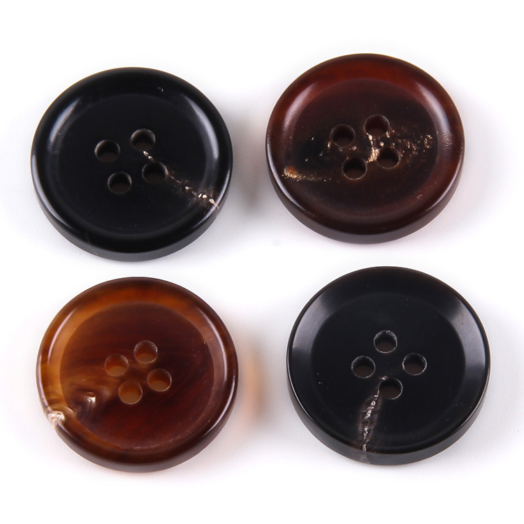 天然牛角扣高档西服四眼黑色纽扣休闲西装男装风衣大衣真牛角纽扣