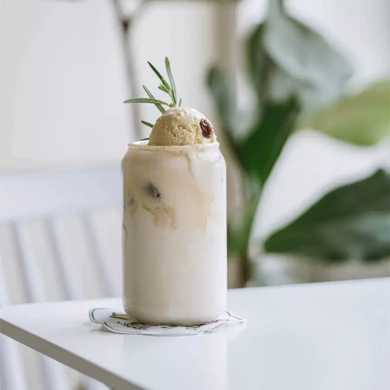 透明耐热玻璃可乐杯易拉罐型奶茶杯果汁杯冷饮咖啡杯耐高温玻璃杯