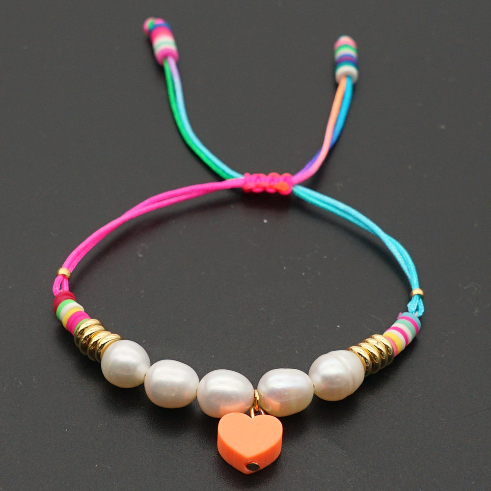 Hot-saling Accessories Colored Clay Bohemian Style Fashion Natural Pearl Bracelet For Women display picture 6