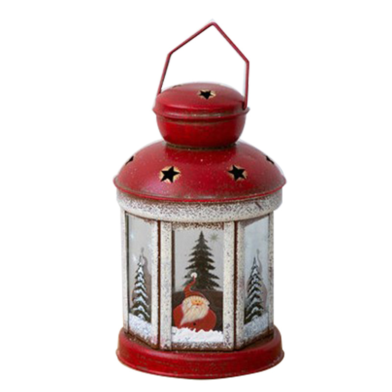 Retro estilo americano decoración de lámpara de viento a prueba de viento candelabros colgantes decoración de navidad muñeco de nieve viejo