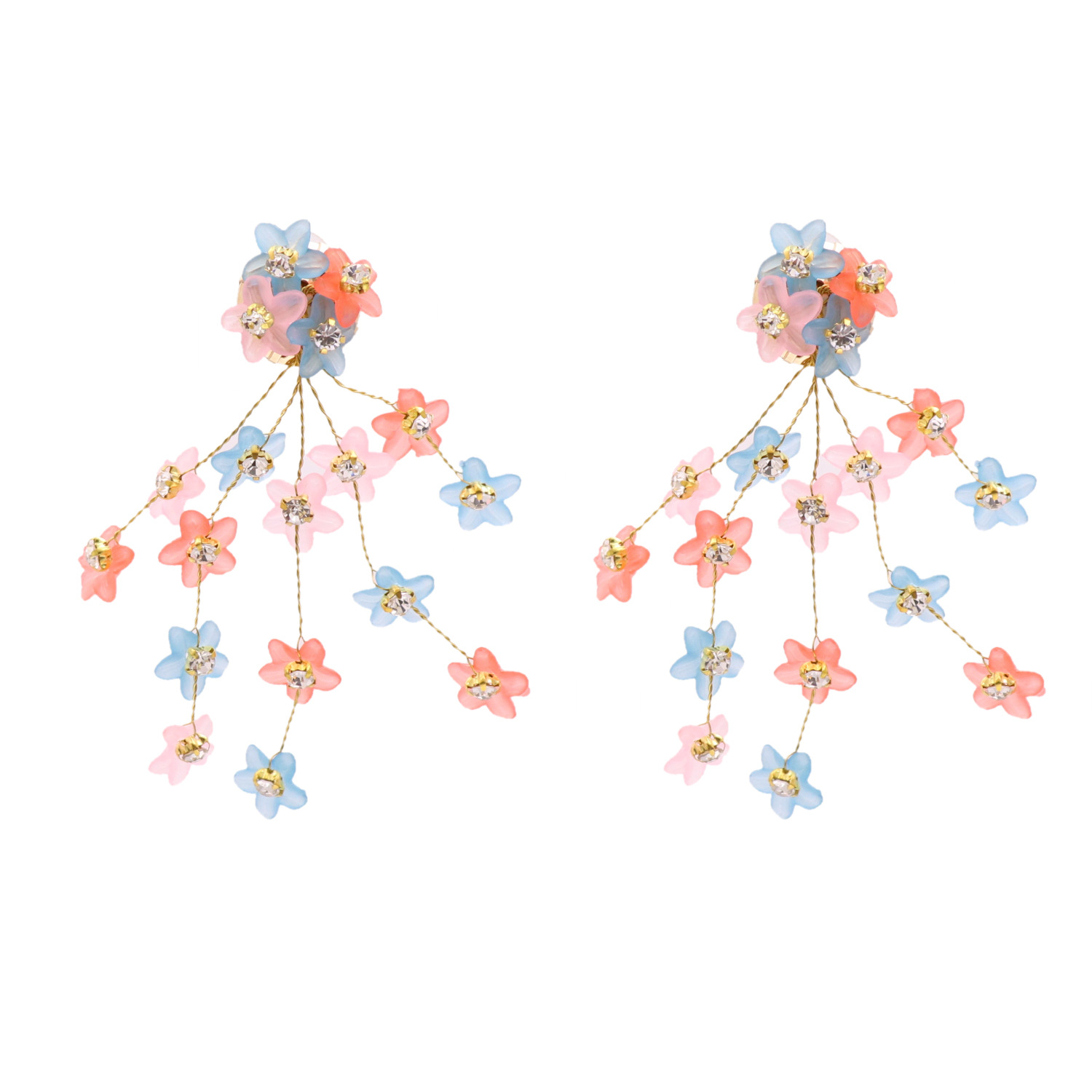 Übertriebene Geometrische Schmetterlingstropfen Transparente Krallenkette Diamantohrringe Für Frauen Großhandel display picture 7