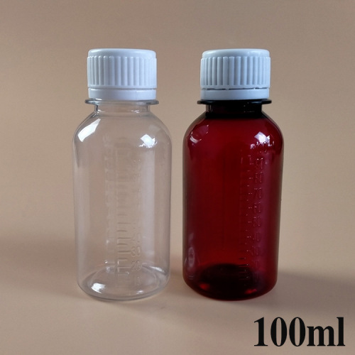 Manufacturer wholesale 100ml plastic bottle small mouth liquid bottle anti-theft cap transparent bottle PET bottle polyester bottle with scale