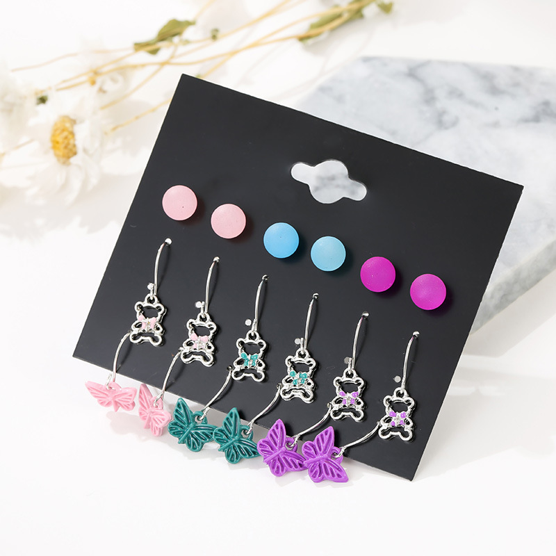 Boucles D'oreilles Géométriques Mode Boucles D'oreilles Amour Animal 9 Paires Costume Simple Fête Style Populaire En Gros Nihaojewelry display picture 3