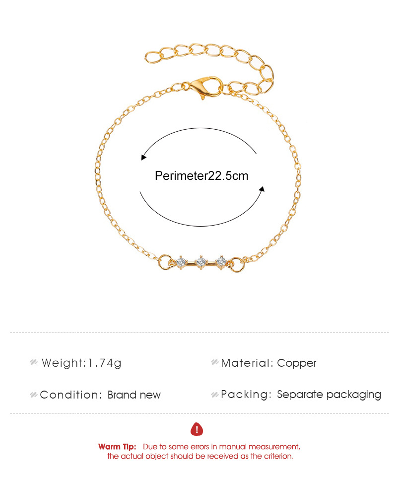 new micro diamond star bracelet literary simple square diamond zircon bracelet student bracelet whol