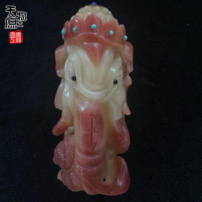 骆驼骨把件雕刻象神半血色骨段|ms