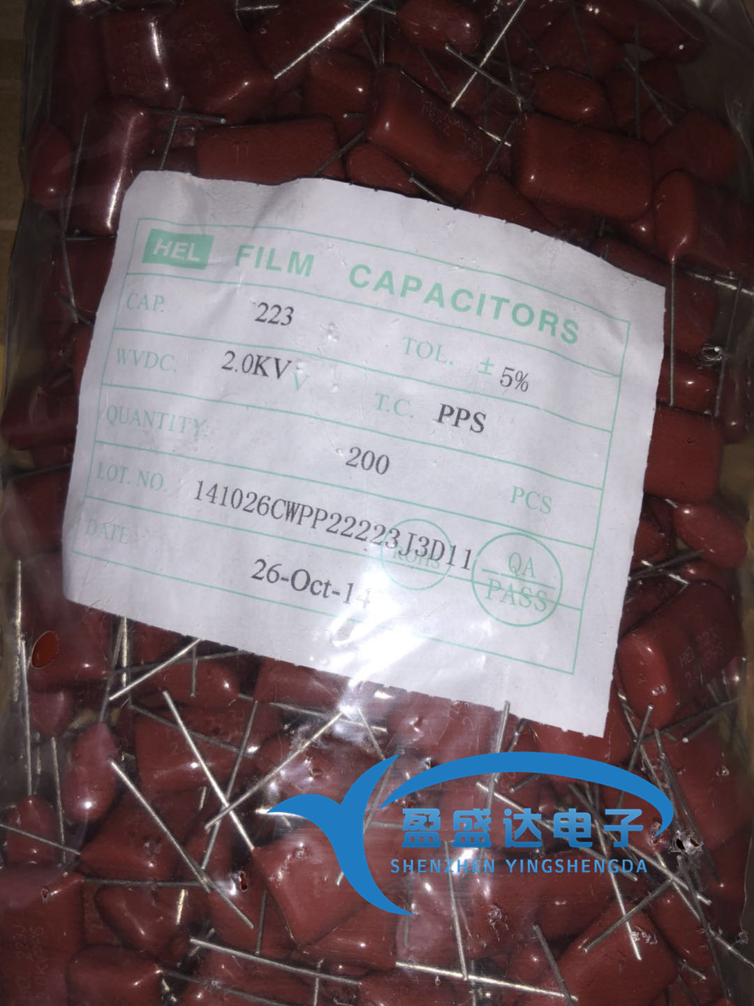 电蚊拍CBB81电容2KV 223J2000V 脚距22.5 高压薄膜电容2000V223J