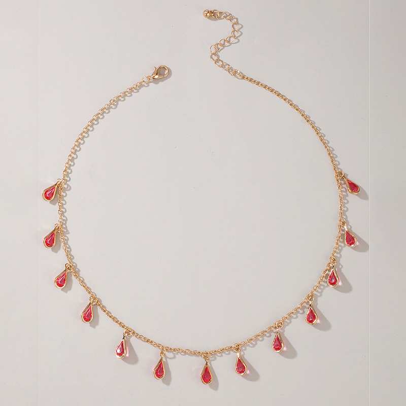 Collier En Alliage De Goutte De Diamant Coloré De Mode Coréenne Pour Les Femmes display picture 4