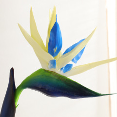 高檔單支pu天堂鳥假花盆栽植物仿真鶴望蘭 新中式仿真花裝飾假花