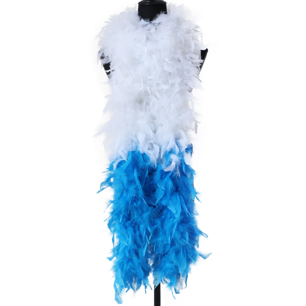 厂家直销手工双色火鸡羽毛绒条DIY定制120g围巾火片配件饰品批发|ru