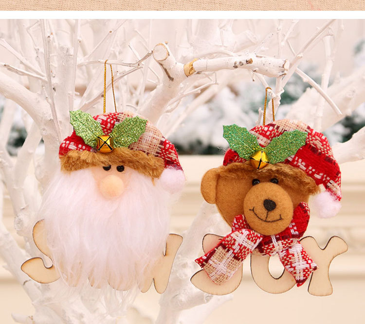 New Christmas Wooden Alphabet Dolls Small Pendant Christmas Tree Pendant Decorations display picture 3