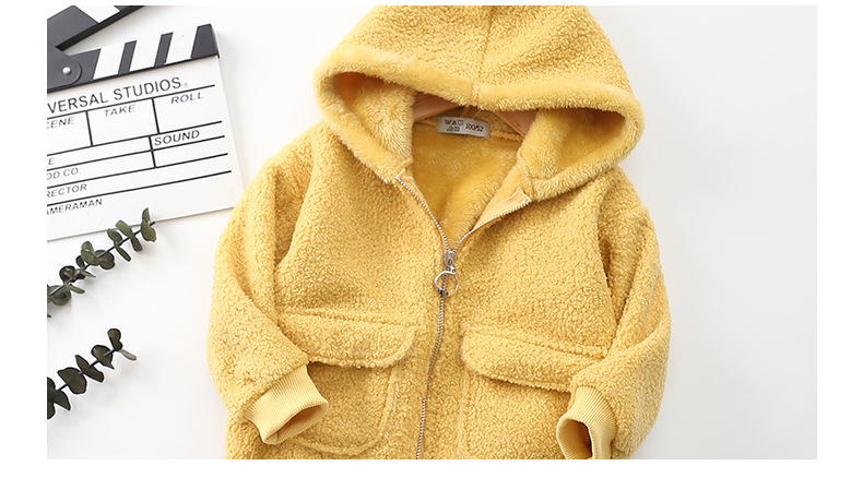 Giacca teddy in velluto con zip per bambini e bambine con cappuccio_voghion.com