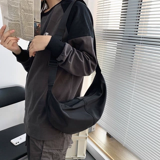 80286S#黑色小挎包百搭尼龙单肩情侣学生男女包韩秋冬新款饺子包