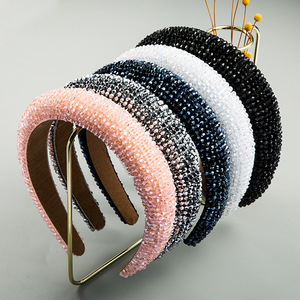 Hair clip hairpin for women girls hair accessories Handmade Beaded luxury sponge powder Headband