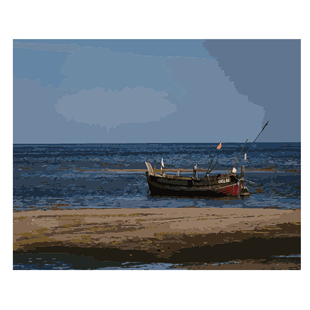 木船 DIY数字油画厂家批发无框组合框绷好内框款式多跨境代发