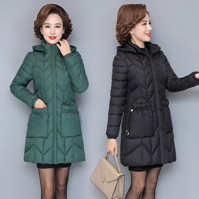 2020 new pattern Light and thin Down Cotton Mid length version Live cap cotton-padded clothes Self cultivation mom cotton-padded jacket coat On behalf of