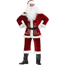 M-4XL 男士聖誕老人服裝 男款聖誕節服裝 聖誕老人套裝 COS聖誕服