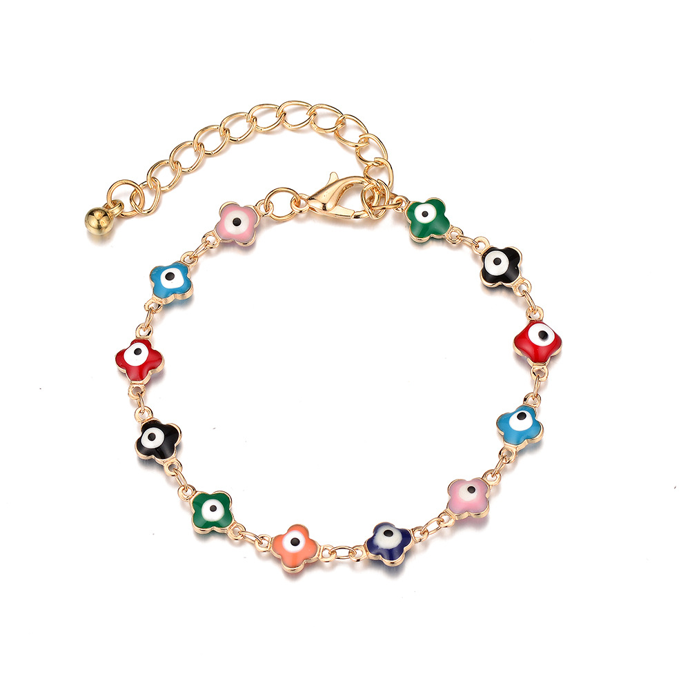 Fashion New Colorful Eye Flower Fish-shaped Demon Eye Alloy Bracelet display picture 3