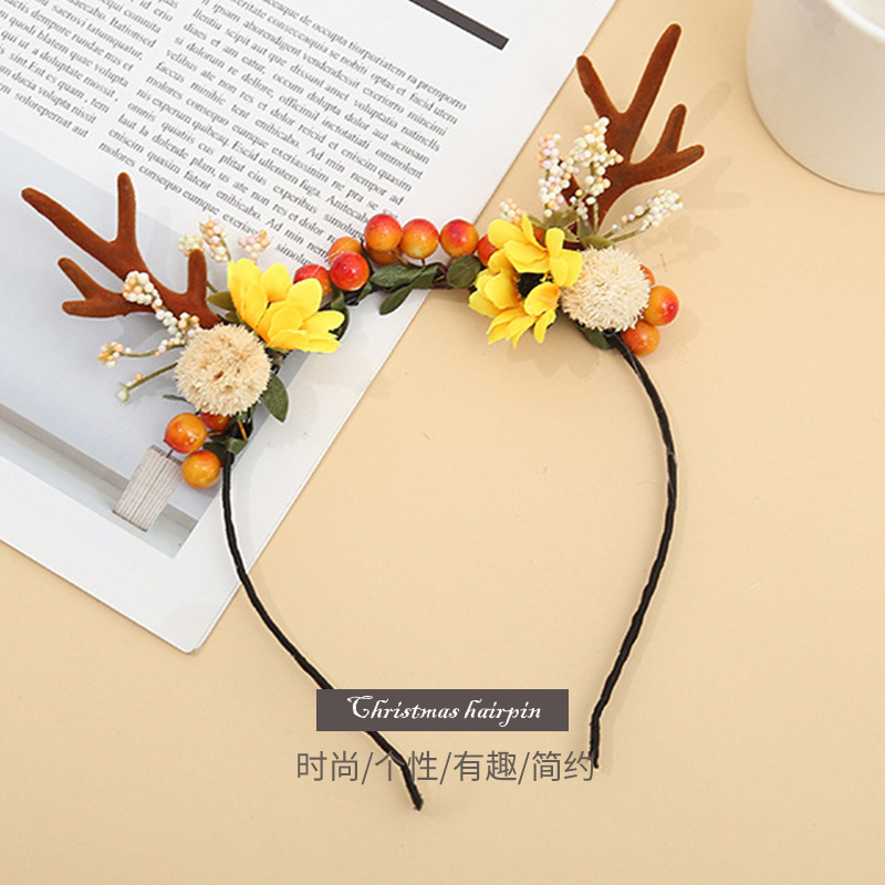 Nueva moda Venta caliente Navidad flocado corbata diadema niños diadema DIY fábrica al por mayor