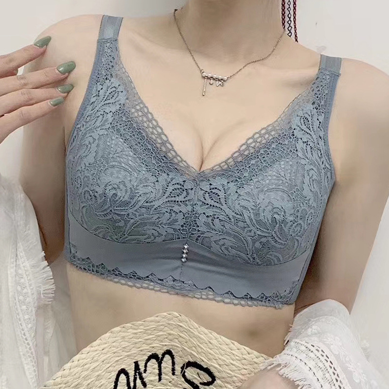 2020新款大胸显小文胸调整型全罩杯薄款胸罩无海绵无钢圈内衣女|ru