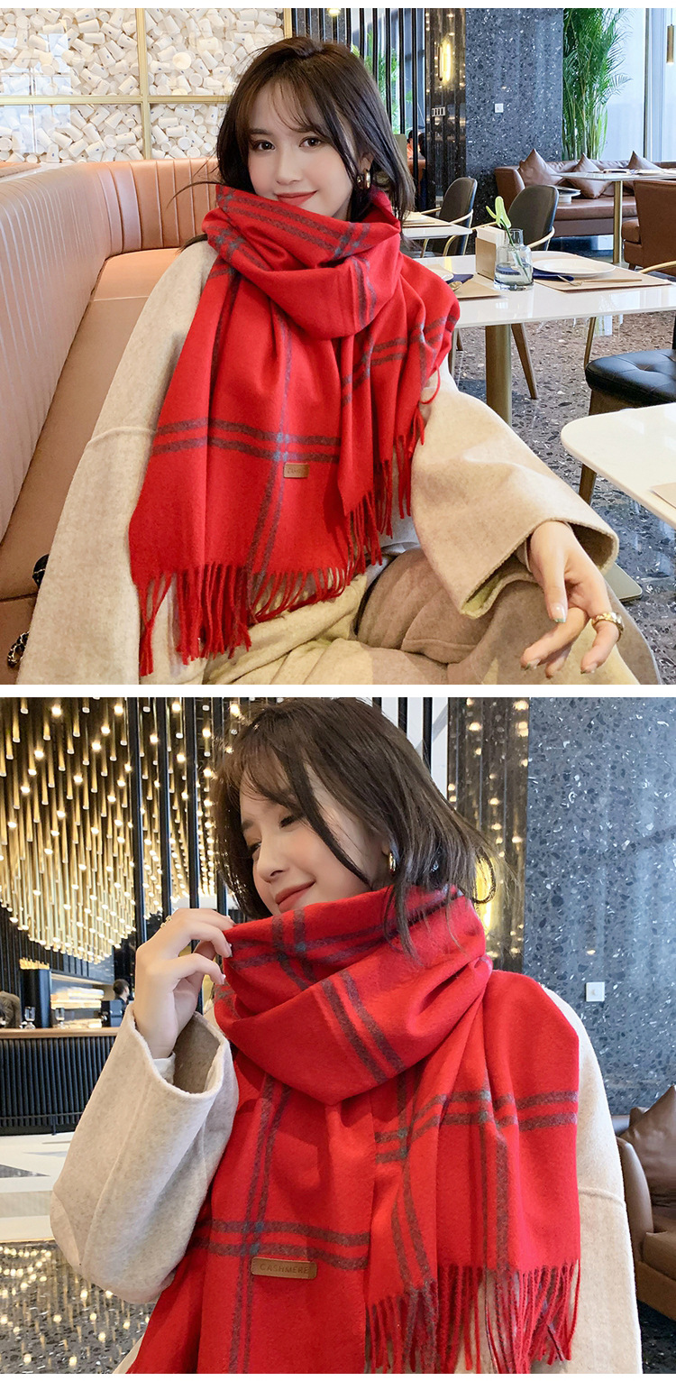 Double-line Plaid Scarf display picture 12