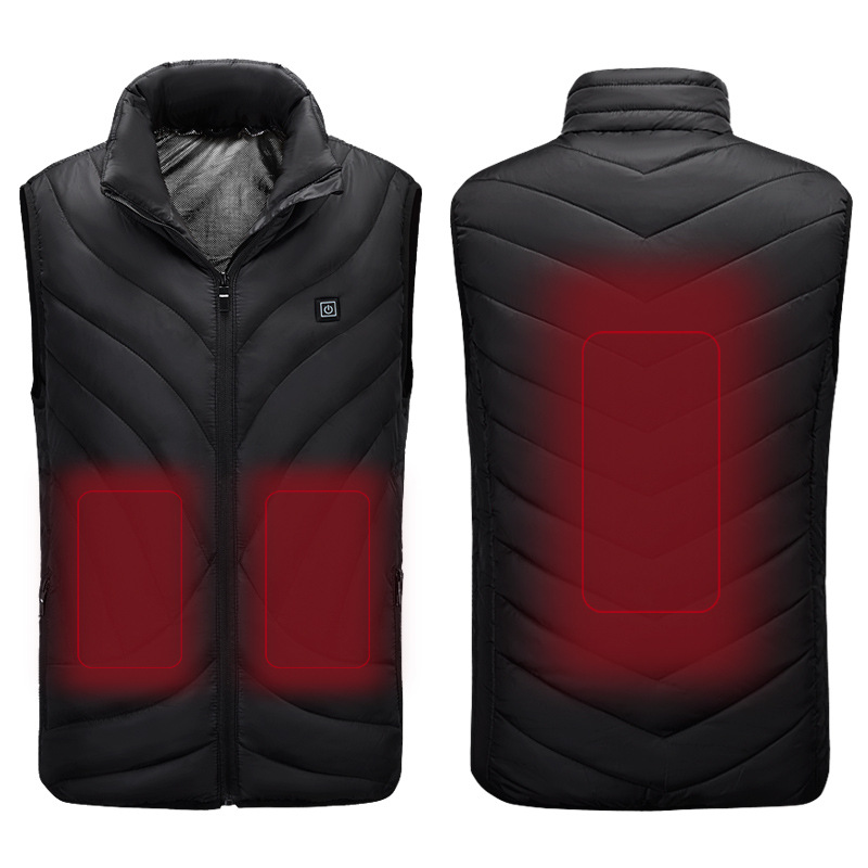 Ropa para hombre Chaleco calefactor de tres zonas, nuevo estilo, ropa de algodón con calefacción de temperatura constante inteligente, chaqueta de chaleco calefactor de grafeno cálido para hombre_voghion.com
