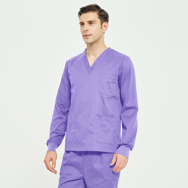 男淡紫 长袖（涤棉）