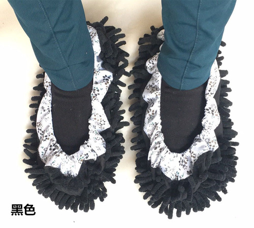 Large size extra long and wide encrypted chenille foot covers lazy mopping floor slippers machine room shoe covers single
