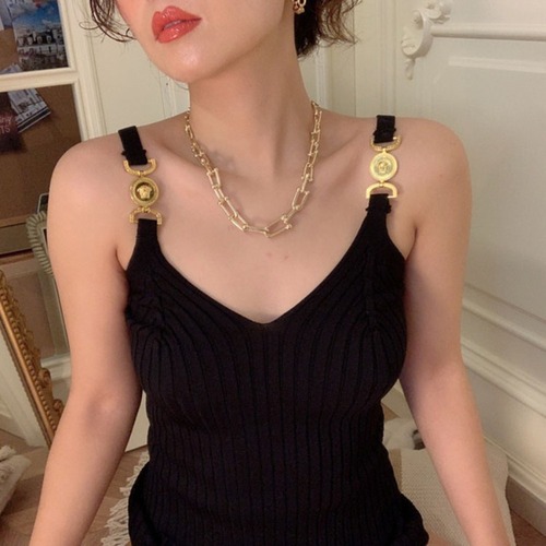 Knit V-neck sleeveless strapless summer outerwear top for women, suitable for layering, slimming, versatile, base layer, off-shoulder women's top