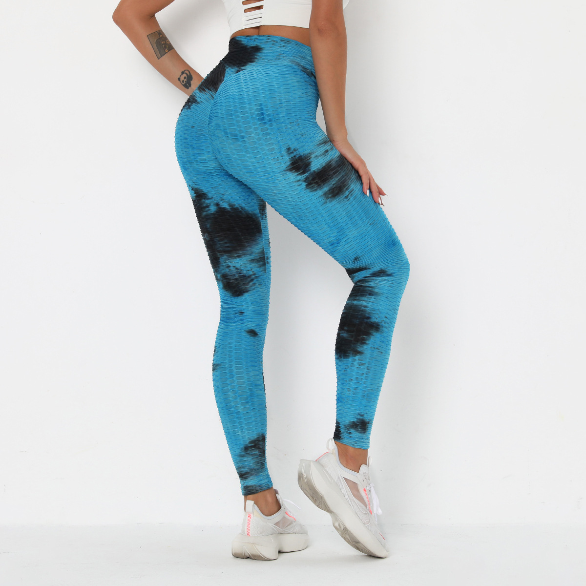 pantalones de yoga con efecto tie-dye en jacquard de tinta NSNS11006