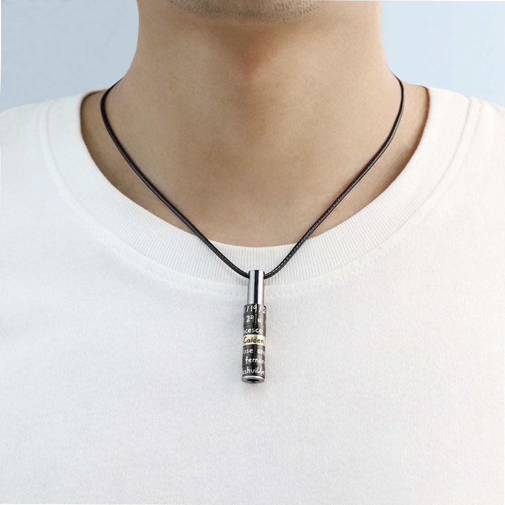 Men'S Gender Fashion Style Fashion Solid Color Stainless Steel Pendant Necklace Stainless Steel Necklaces