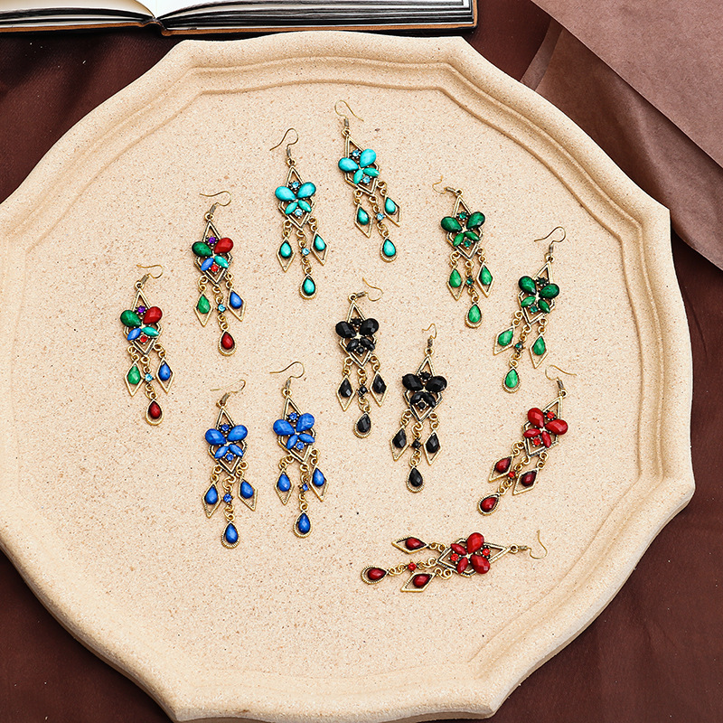 Ethnic Style Butterfly Earrings Female Retro Diamond Earrings Wholesale display picture 1