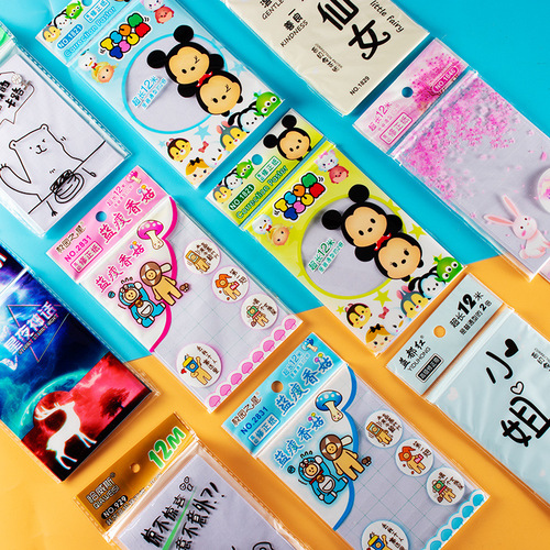 12 meters self-adhesive correction stickers cartoon bagged correction paper 12 meters correction stickers student correction paper wholesale