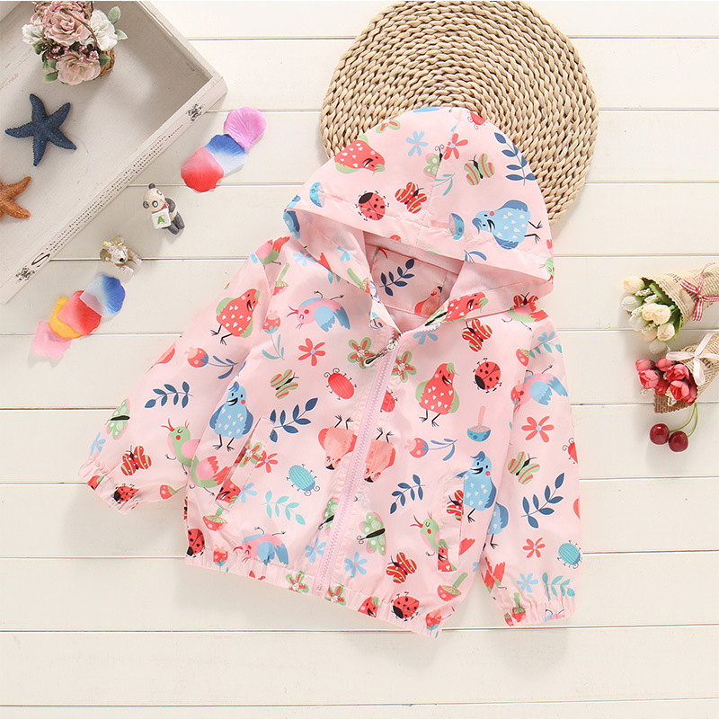 Fashion Animal Cartoon Flower Printing Polyester Girls Outerwear display picture 6