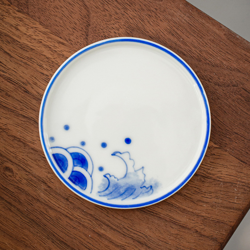 Taza de té de cerámica pintada a mano almohadilla de aislamiento creativo bandeja de té japonesa platillo taza de té estera taza de té titular de la taza de té ceremonia del té Accesorios