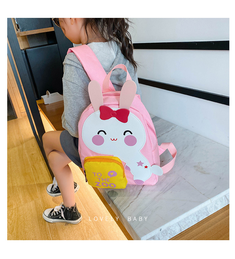 Lucky Pig New 2-5 Years Old Children's Backpack Kindergarten Cartoon Dinosaur Anti-lost Cute Girls' Bags display picture 2