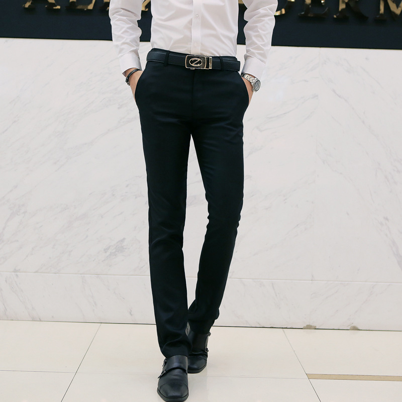 Men's trousers in spring and autumn business casual slim suit long pants loose formal suit black straight pants