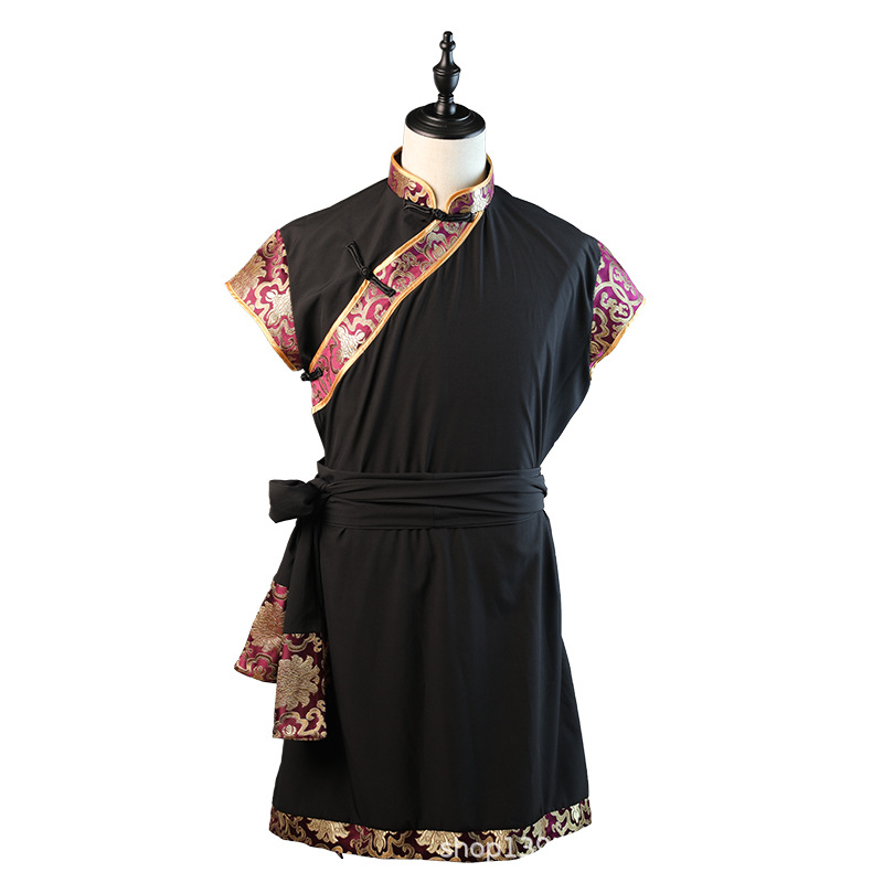 Ropa de rendimiento de la danza Xizanga ropa de rendimiento de la minoría adulta Examen de arte de los hombres ropa de práctica de la Universidad personalización de la túnica mongol
