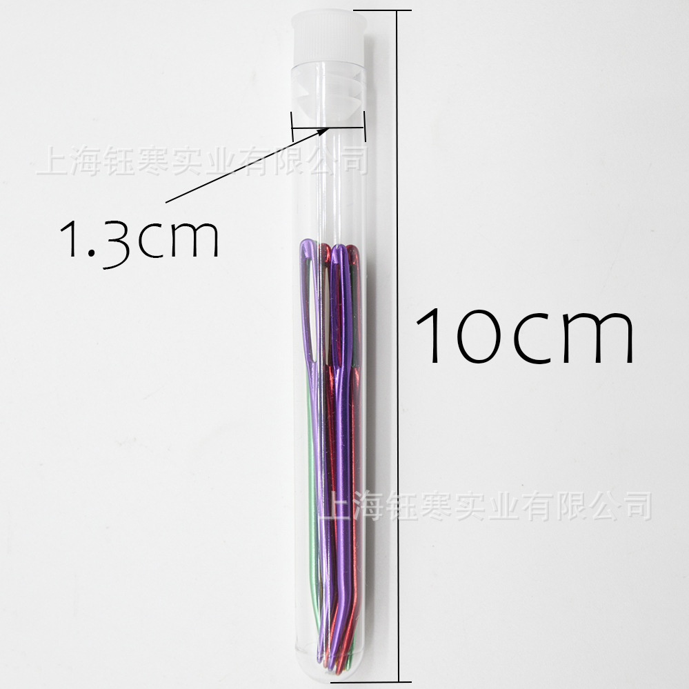 Agujas curvas de aluminio de ojo grande para tejer lana gruesa y reparación