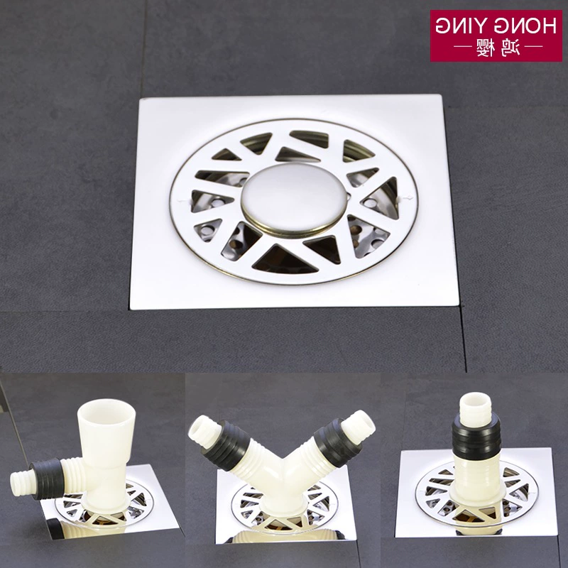 Stainless steel floor drain odor-proof core three-way sanitary shower room balcony odor-proof washing machine floor drain all-steel