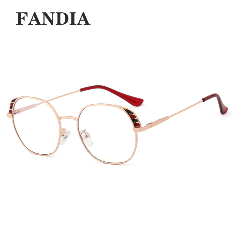 95651 New Retro anti blue light glasses metal frame flat lens can be equipped with myopia, computer glasses in stock