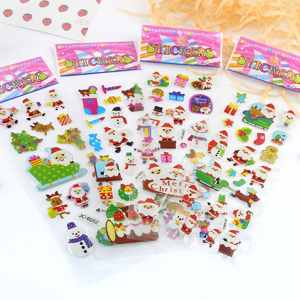 Three dimensional children's cartoon Christmas sticker